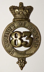 BRITISH MILITARY CAP BADGES, The 83rd County of Dublin Regiment of Foot 1874-81 - Imagen 1 de 2