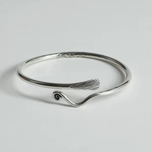 925 Sterling Silver Vintage Unique Elegant Trendy Cuff Bracelet Stylish Bangles - Picture 1 of 6