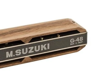 SUZUKI G-48W Gregoire Series Wooden cover 12 holes 48 sounds Chromatic Harmonica - Image 1 of 4