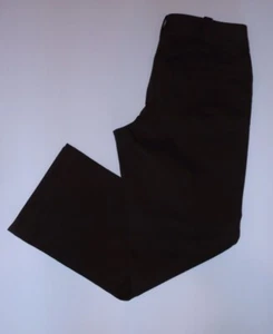 TALBOTS Women's Chocolate Brown Flat Front Cropped "Signature" Pant Sz 12 - Imagen 1 de 6