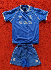 Rare Chelsea Football Club 1999 Home Shirt & Shorts - Umbro - Age 8-9 years B660