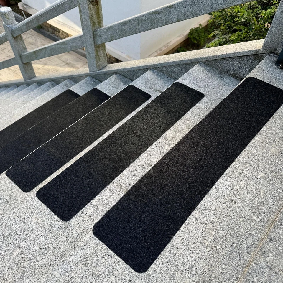 Aaskuu 10 Pack Non-Slip Stair Treads Outdoor Non Skid Step Tape Black Anti-Sl...