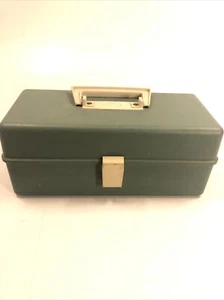 Vintage Plano Two Tray Green Tackle Box Used Condition Model 5802 - Picture 1 of 12
