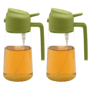 2 Pack 16oz Olive Oil Bottle Oil Dispenser with Pourer 2 in 1 Oil Sprayer for... - Picture 1 of 9