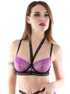 Sujetador con aros EROS VENEZIANI 3193 Balconette de encaje morado - Imagen 1 de 2