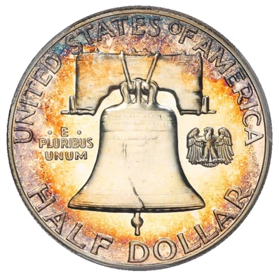 1963 Franklin Silver Half DollarPCGS PR-66 End Roll Album Toned Toning Toner - Image 1 of 4