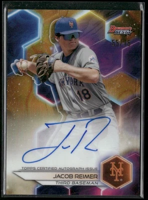 2023 Bowman's Best Jacob Reimer Best of 2023 Autographs Gold Refractors #/50 - Image 1 of 2