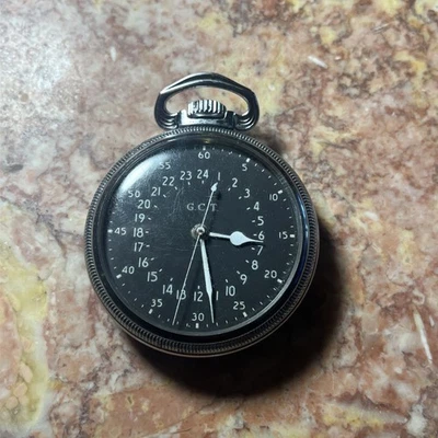 Hamilton Watch Co.  GCT Pocket Watch 4992B Navigators Military Watch 22 Jewels - Image 1 of 4