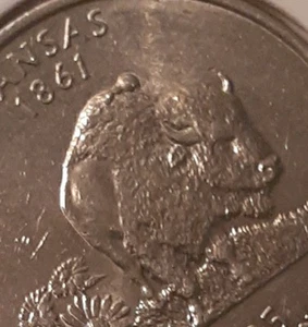 2005 Kansas 'Humback' Bison Error Quarter- Free Shipping - Picture 1 of 3