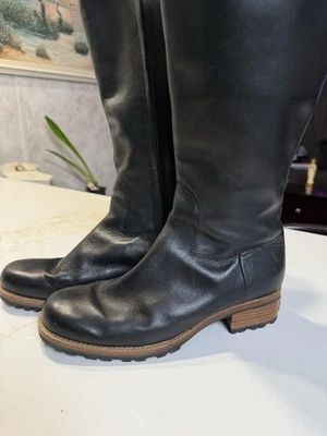 UGG W Brooks Tall Black Leather 5511 Shearling Lined Boots Women's US 11 EUR 42 - Image 1 of 4