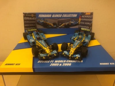 JUEGO DE 2 COCHES 1:43 Minichamps RENAULT R25 R26 DOBLE CAMPEÓN DEL MUNDO 2005 06 ALONSO Foto 1 de 4