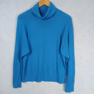 Sportscraft Luxury Blend Womens Size S Blue Turtle Neck Long Sleeve Jumper - Picture 1 of 9