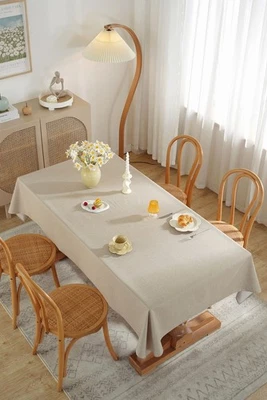 Solid Waterproof Table Cloth Nightstand Coffee Table Dining Table Cover Gift - Image 1 of 4