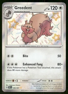 Pokemon Tcg Greedent #206 Pokemon Paldean Fates NM - Picture 1 of 2