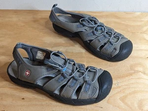 Damen-Sandalen SWISS+GEAR Bungee Wandern Walking Pull-On Outdoor grau blau Größe 8 - Bild 1 von 6