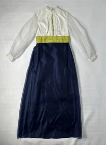 1970er Sylvia Ann Damen Prärie Stil Cocktailkleid Bridgerton Stil Größe 12 - Bild 1 von 20