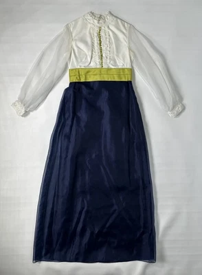 Vestido de cóctel estilo pradera Sylvia Ann años 70 estilo Bridgerton talla 12 Foto 1 de 4