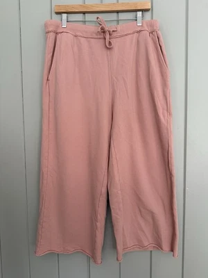 Eileen Fisher French Terry Wide Leg Sweatpants Petite Large Crop Organic Cotton - Image 1 of 4