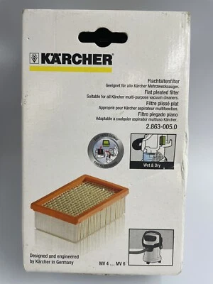 Filtro plano plisado Karcher 2.863-005.0 para MV4, MV5, MV6 Foto 1 de 4