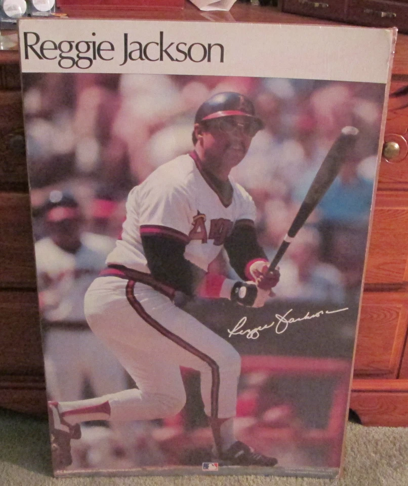 VINTAGE 1982 REGGIE JACKSON RETAIL STORE POSTER SHRINK WRAPPED MAN CAVE - Image 1 of 1