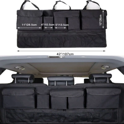 Back Storage Organizer Bag 9 Pockets  Car Trunk Cargo Net Organizer Hanging Seat - Image 1 of 4