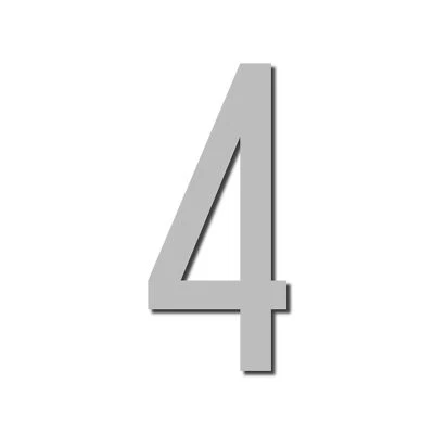 CASA NÚMERO 4 Avenida Acrílico Grande Flutuante Elegante Moderno Brilho Preto Faça Você Mesmo - Imagem 1 de 4