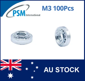 SELF CLINCHING NUT M3-0 SMALL BODY (6.3) STEEL ZINC (0.8-1.0) PSM30Z X100 - Imagen 1 de 4
