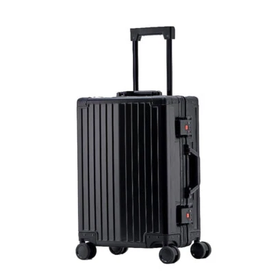 Aluminium Reisekoffer Schwarz 55 cm Handgepäck Hartschalen-Trolley bei Bowatex - Bild 1 von 4