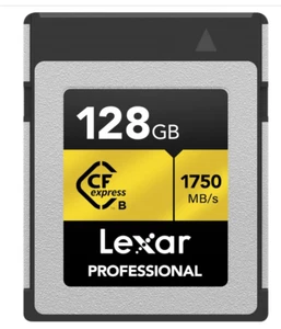 Lexar Professional GOLD Series 128GB CFexpress Card, Type B CF Card, Up to 1750M - Picture 1 of 7