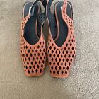 Top Shop Rust Suede Sling Back Shoes Size 3