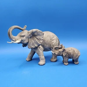 Lefton Grey Elephants Mother & Baby Figurine Made In Korea Vintage - Picture 1 of 11