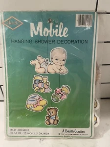 Vintage Beistle Baby Shower Mobile Decoration 20" Baby Bear The Beistle CO 1981 - Picture 1 of 3