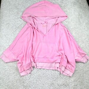 Free People Movement Bonfire Cropped Hoodie Pink Peony Oversized Womens