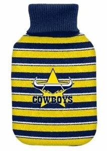 126715 NORTH QUEENSLAND COWBOYS NRL TEAM RUBBER 2L HOT WATER BOTTLE & COVER - Picture 1 of 1