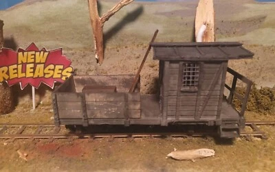 On30 Scale 3D 20 ft Work Cab-con w laser cut Railing &Sides Your wheels/couplers - Image 1 of 4