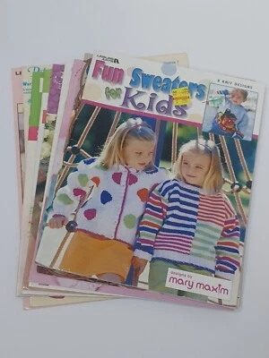 9 Vintage Crochet and Knitting Pamphlets / Book / Magazines Baby Toddler Kids - Image 1 of 4