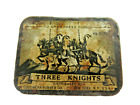 Vintage Three Knights Condom Advertisement Tin Box Goodwear Rubber Co NY U.S.A"F
