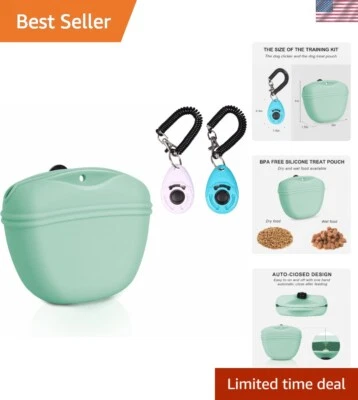 Kit de Entrenamiento Clicker para Perros Verde Huevo con Bolsa de Silicona - Juego Conveniente Foto 1 de 4