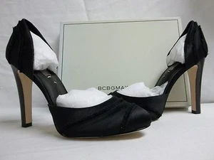 BCBG Max Azria Größe 7,5 M Amaris schwarze Satin-Pumps neu Damenschuhe - Bild 1 von 7