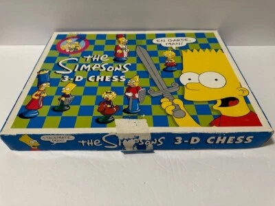 Vintage The Simpsons 3D Chess Set 90s Full Chess Set PVC Figures COMPLETE - Photo 1/4