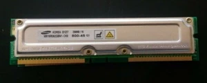 LOT of 2 Samsung 256MB/16 RDRAM RIMM, 800-40, MR16R082GBN1-CK8, non-ECC - Picture 1 of 3