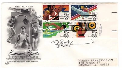 C108a Olympics 40c Airmail 1983 FDC - ArtCraft Signed by Designer - Image 1 of 2