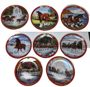 Budweiser Collectable Plate SET of 8 Clydesdales by Susie Morton 8" Plates - Picture 1 of 14