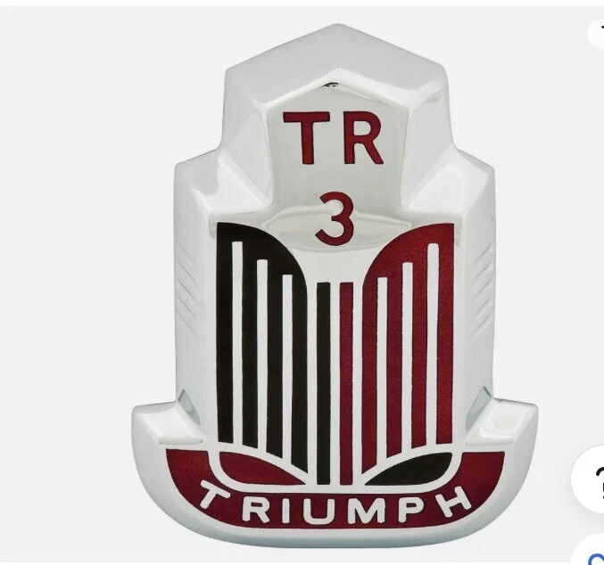 Front Apron Badge Triumph TR3 shield Red & Black High Quality Badge 604272 - Imagem 1 de 1
