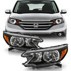 [Factory Style]Pair Set Black Housing Head Lights Lamps For 2012-2014 Honda CR-V