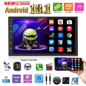 7"Car Stereo Double Din Android 9.1 touch screen Bluetooth GPS Radio Mirror Link - Picture 1 of 11