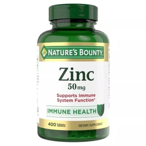 Nature's Bounty Zinc 50 mg 400 Tablet Support Immume System EXP 02/2026 - Picture 1 of 3