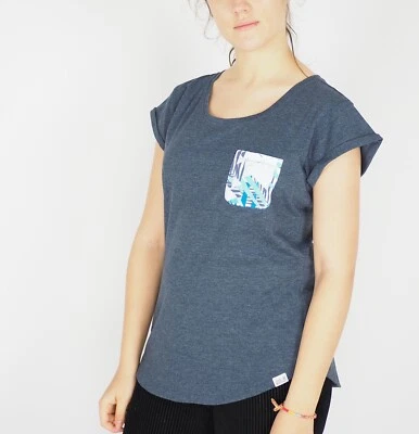 Camiseta para mujer Jack Wolfskin Moana 5011151 azul noche bolsillo informal calce regular Foto 1 de 4