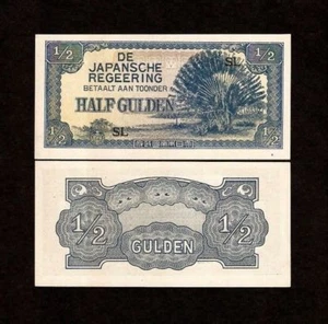 NETHERLANDS INDIES 1/2 GULDEN P122 1942 100 Pcs Lot BUNDLE UNC INDONESIA JIM WAR - Picture 1 of 2