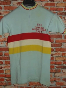 EROICA MAGLIA SHIRT MAILLOT BICI CICLISMO VINTAGE 70'S camp. ALLIEVI 50% LANA - Imagen 1 de 2
